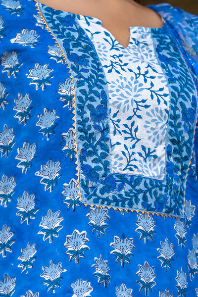 Blue Petunia Kurta Set