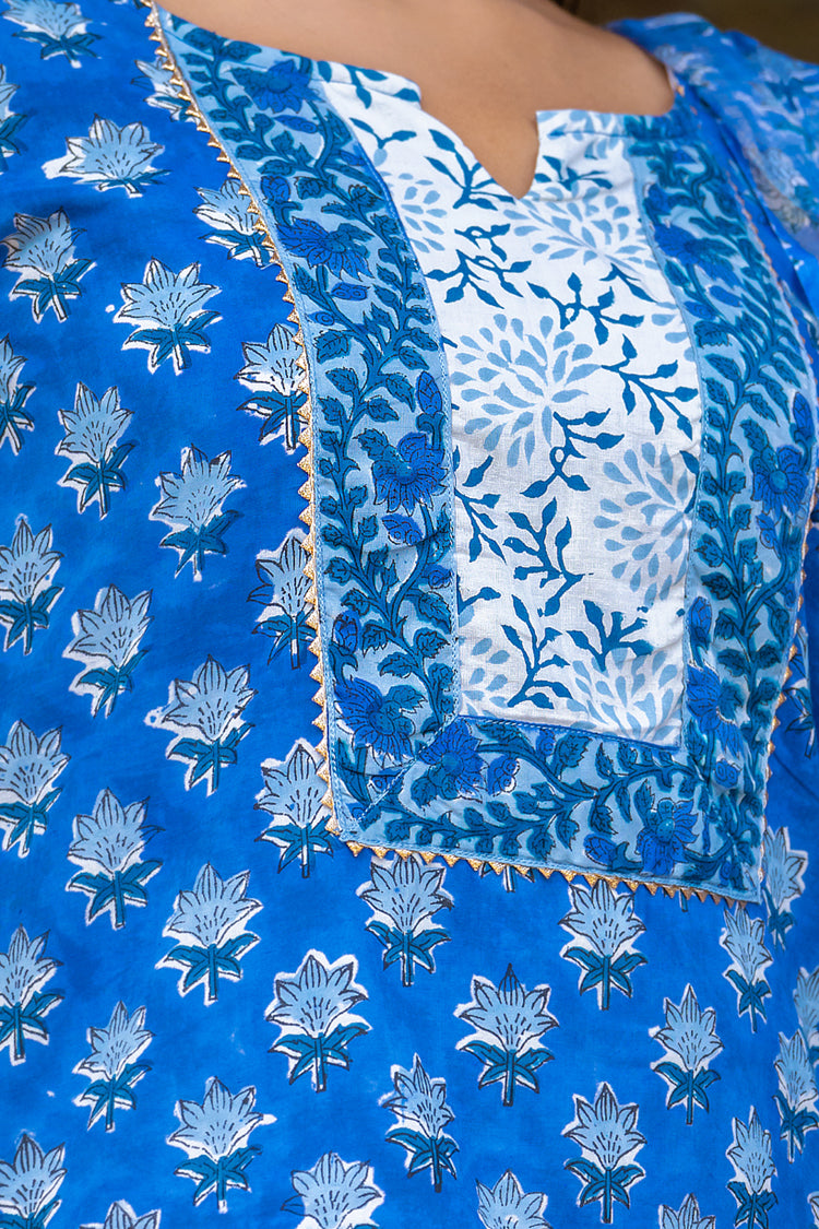 Blue Petunia Kurta Set