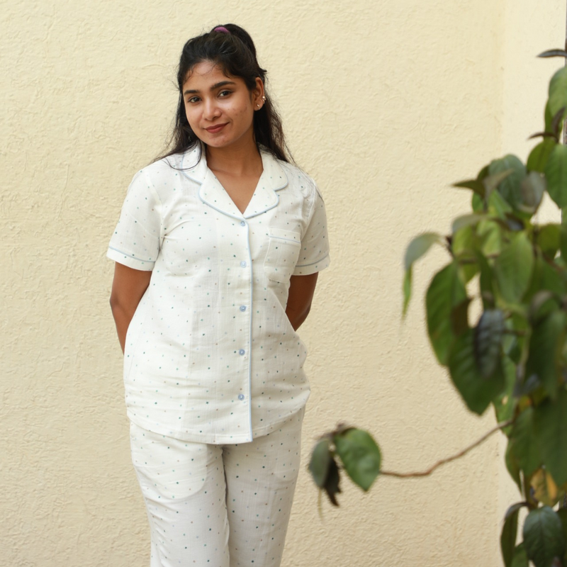 STARLIGHT WHITE DREAM MUSLIN PYJAMAS