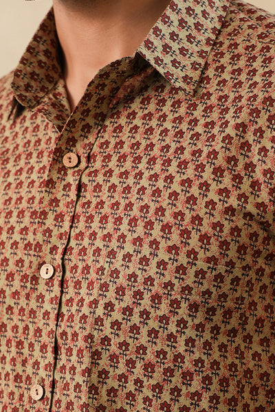 Madder Brown Buti Full Sleeve Shirt