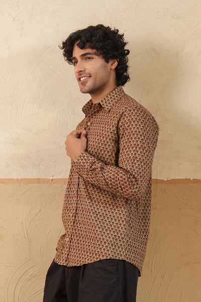 Madder Brown Buti Full Sleeve Shirt