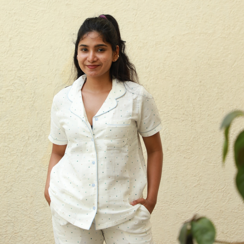 STARLIGHT WHITE DREAM MUSLIN PYJAMAS