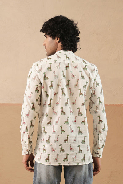 Green Multi Giraffe Short Kurta