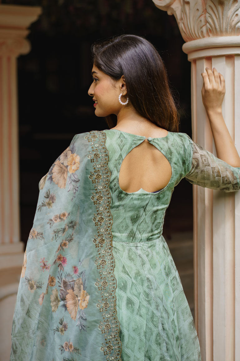 Riya Green Dress With Dupatta