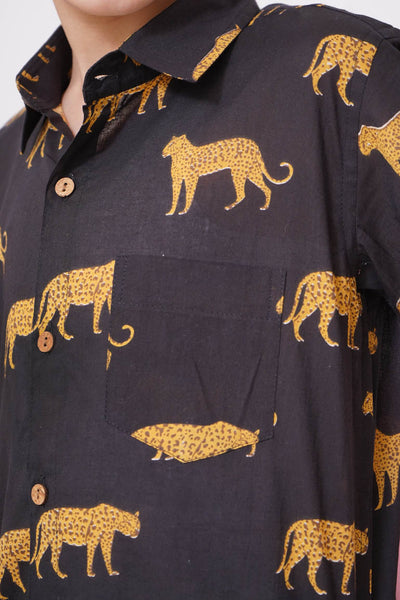 Black Leopard Print Shirt