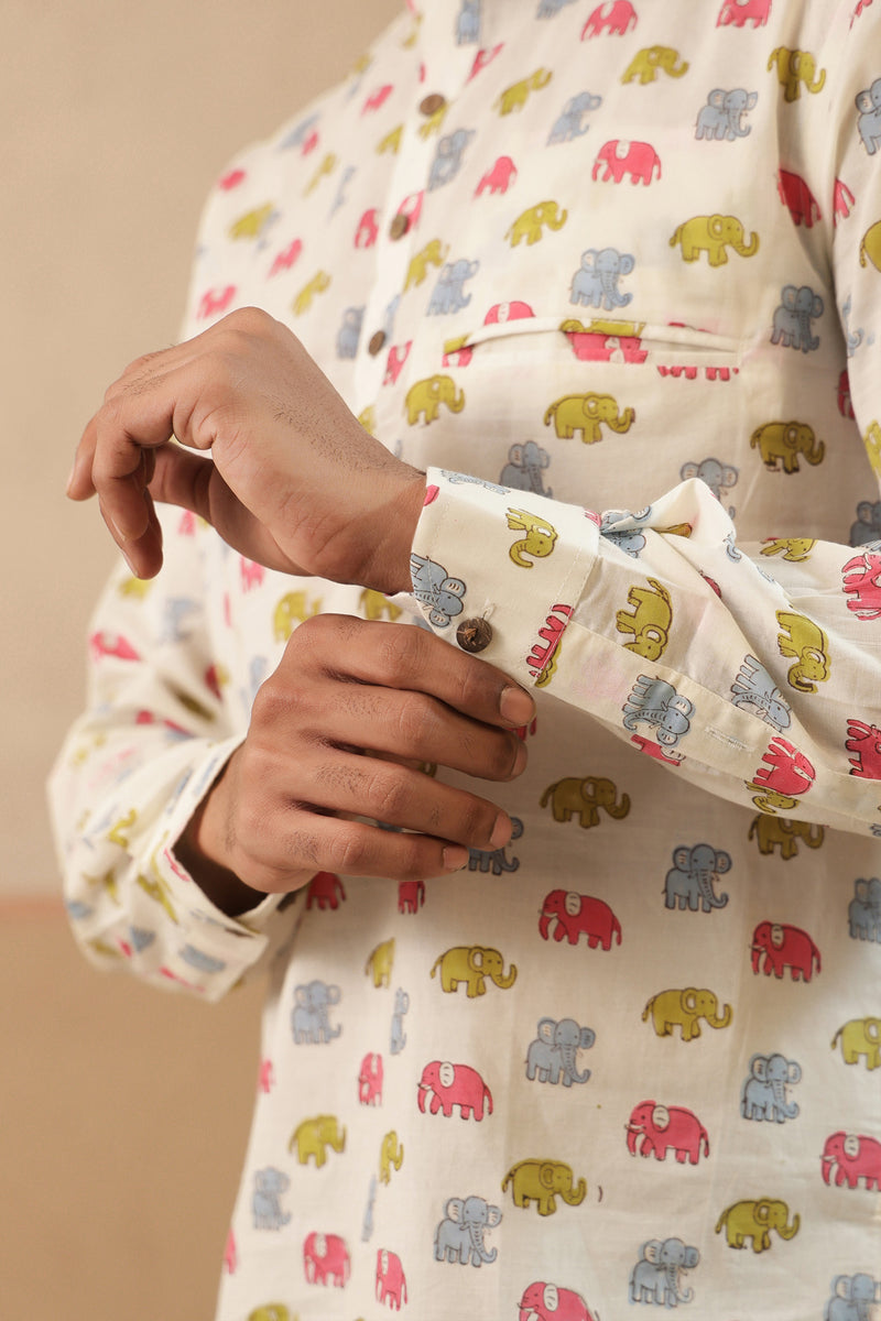 Multi Elephant Short Kurta