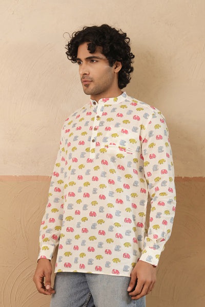 Multi Elephant Short Kurta