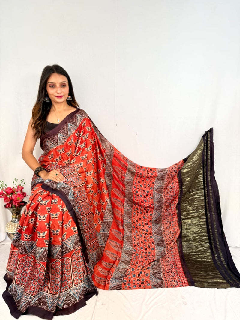 Ajrakh Modal Saree 037