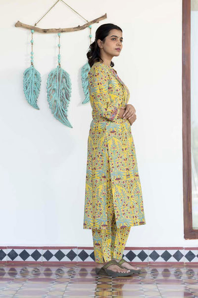 Blossom On yellow Cotton Co-Ord Set