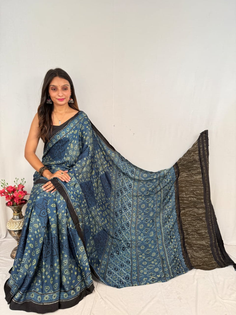 Ajrakh Modal Saree 003