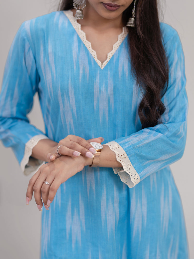 Aqua Berry Ikat A-Line Kurta