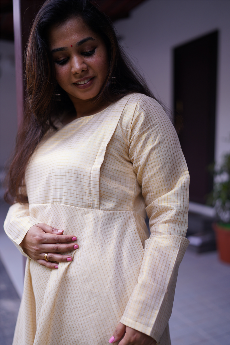 Golden Grid Festive Feeding Dress