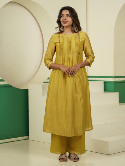 Hand Crafted Sunshine Chanderi Co-Ord Set