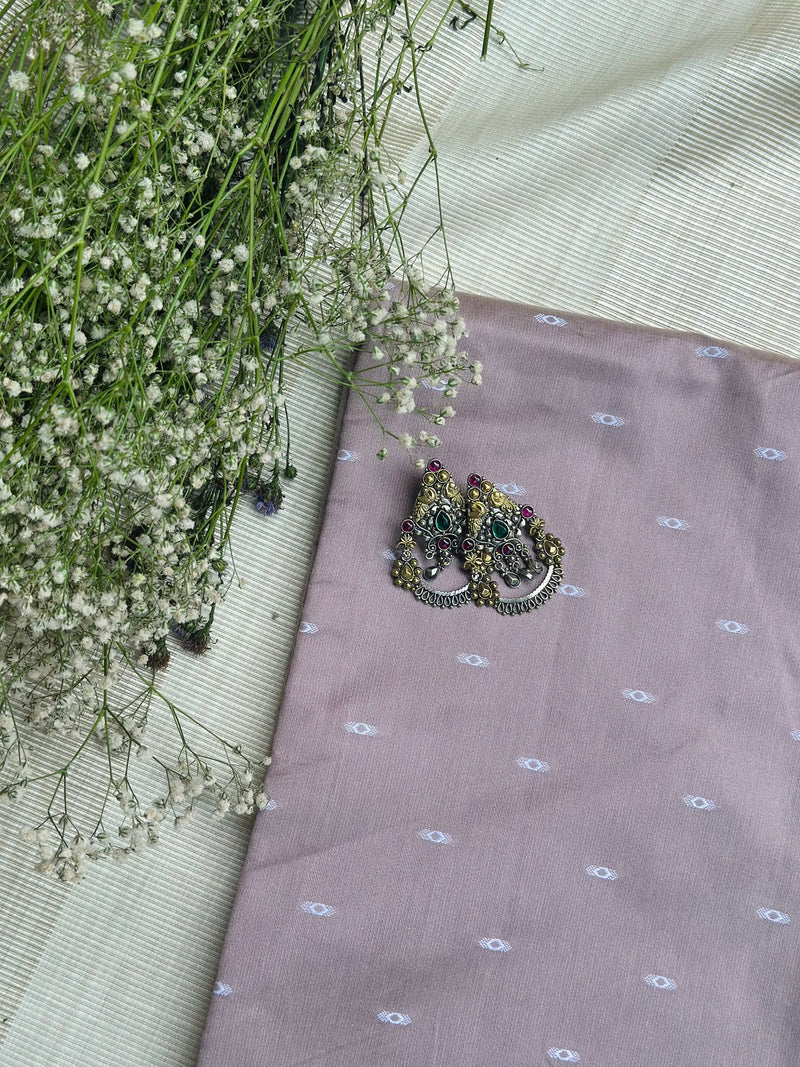Meenakshi Mauve Silk Suit - Unstitched