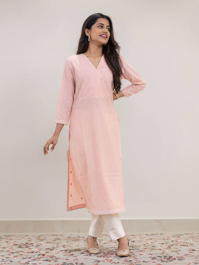Peach Petal Handloom Kurta
