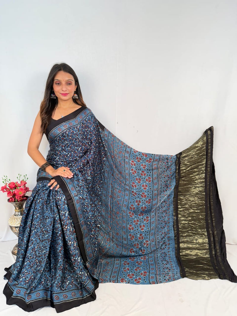 Ajrakh Modal Saree 004