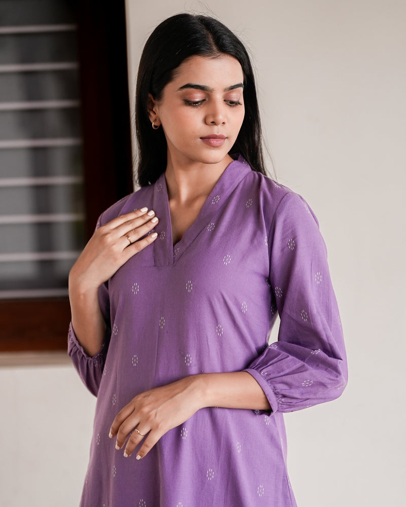 Brinjal Purple Kurta Set