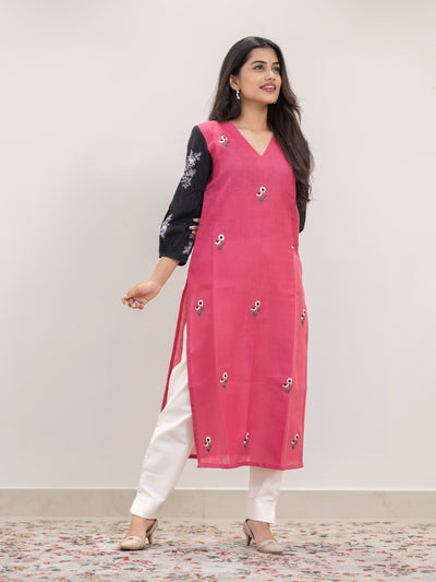 Pomegranate Pop Hand Embroidered Kurta