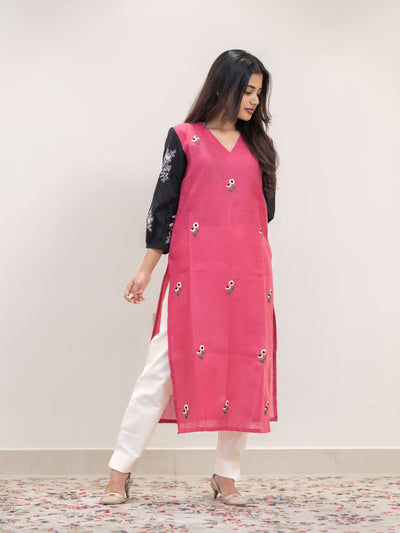Pomegranate Pop Hand Embroidered Kurta