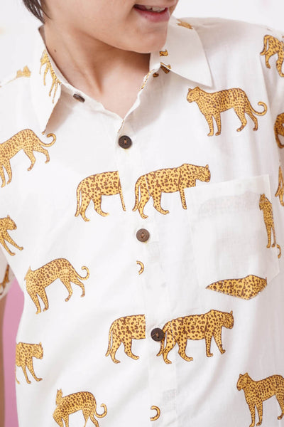 White Leopard Print Shirt