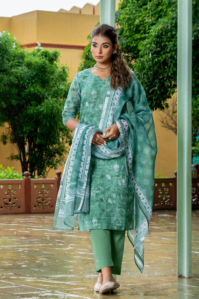 Green Tussar Kurta Set