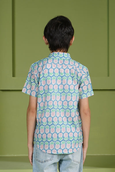 Blue Pineapple Shirt - Mini