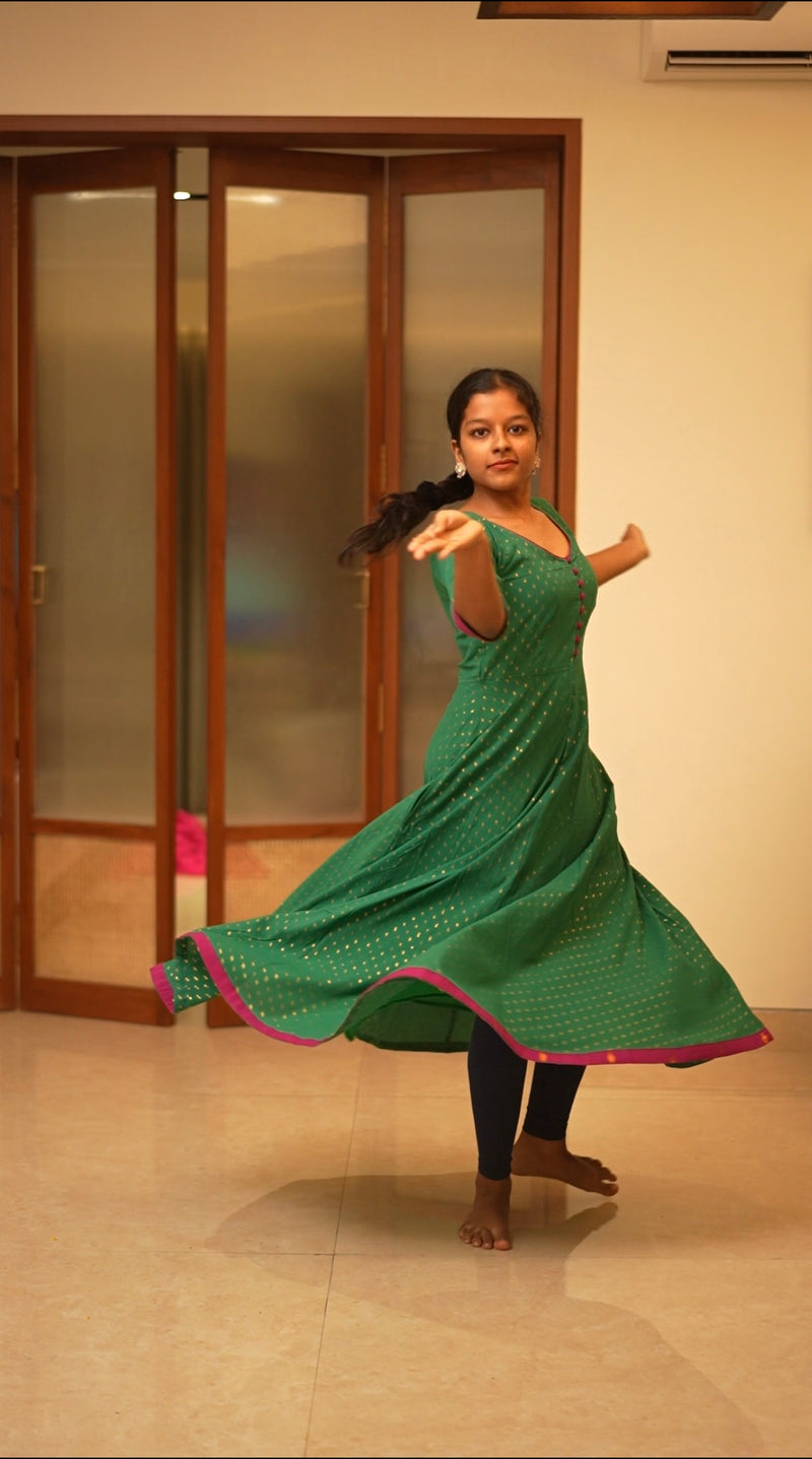 Mrida Green Fit & Flare Maxi Dress