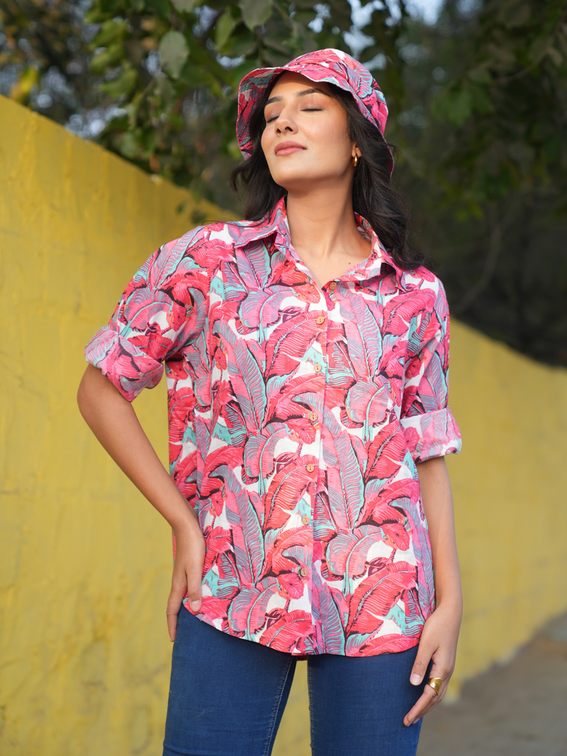 Palm Pink Cotton Shirt