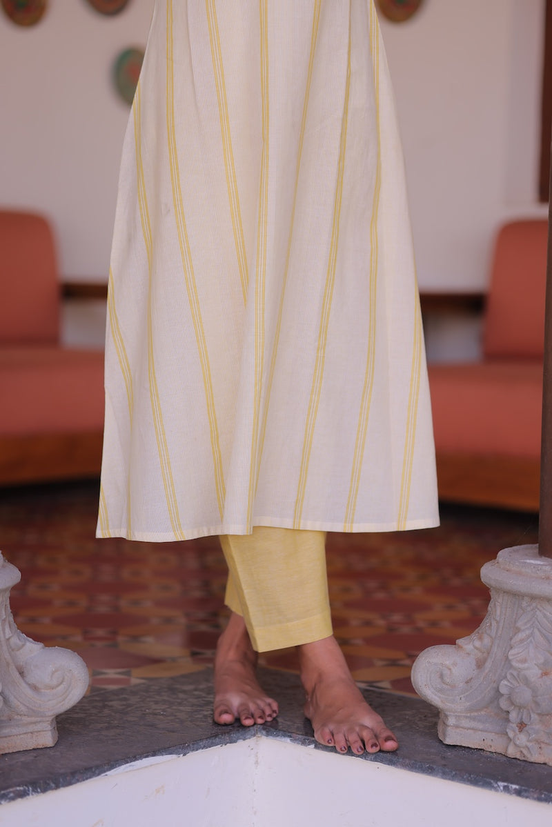 Sunbeam Stripes Handllom A-Line Kurta Set