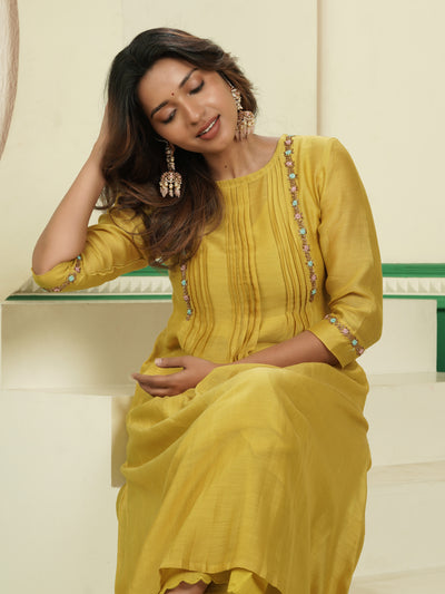 Hand Crafted Sunshine Chanderi Co-Ord Set