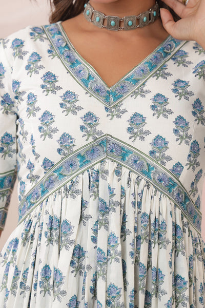 White Blue Buti Nyra Dress