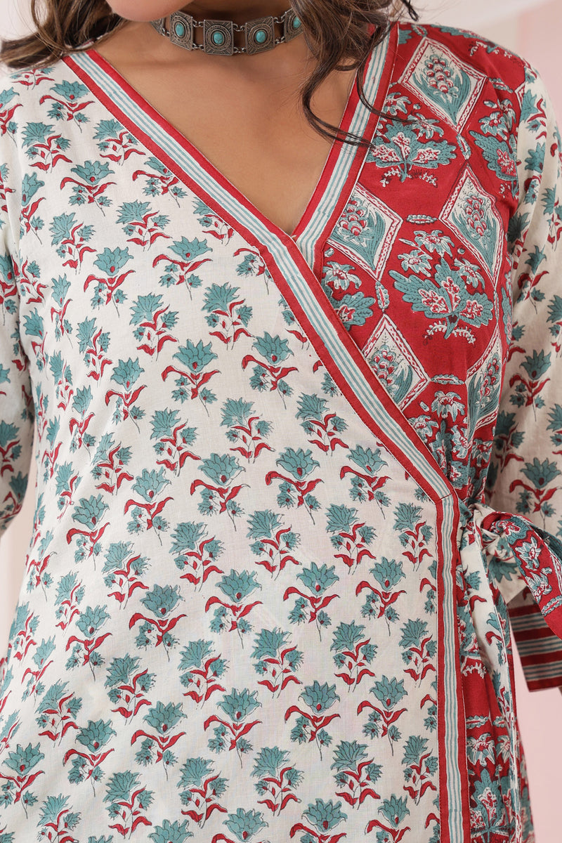 Red Wrap Angrakha Dress