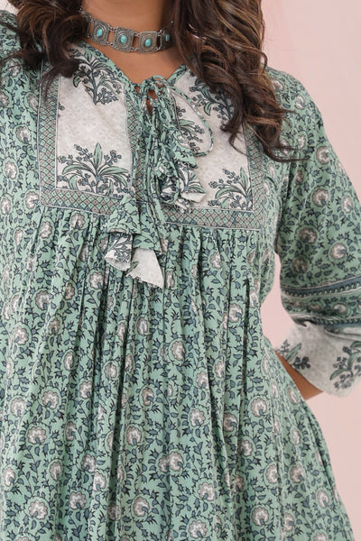 Turquoise Floral Midi Dress