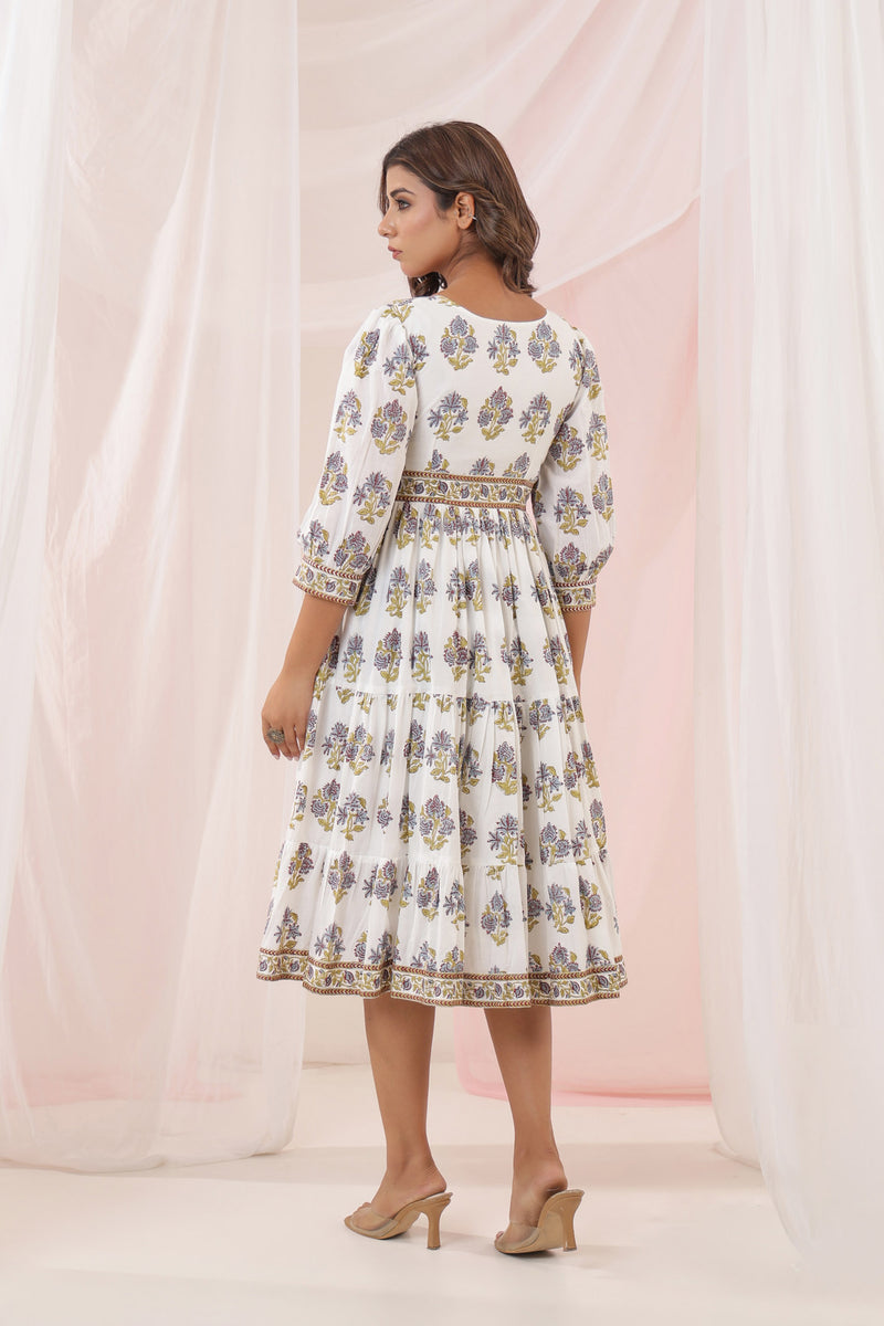 Pony Mughal frill midi dress