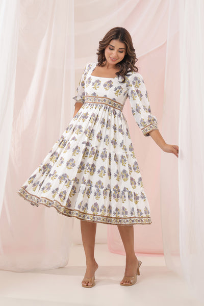 Pony Mughal frill midi dress