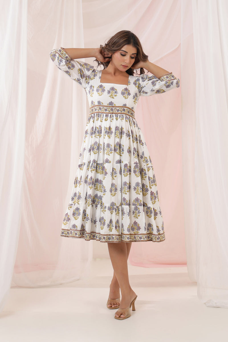 Pony Mughal frill midi dress