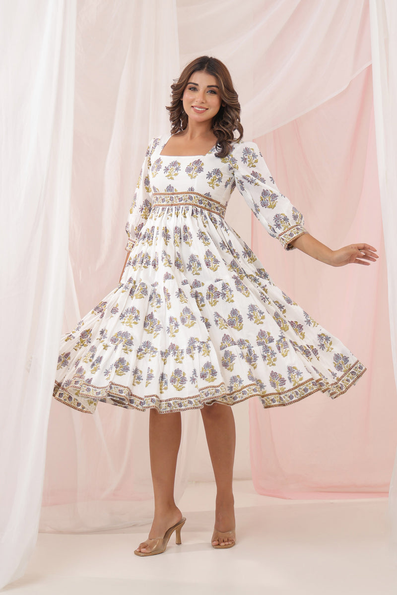 Pony Mughal frill midi dress