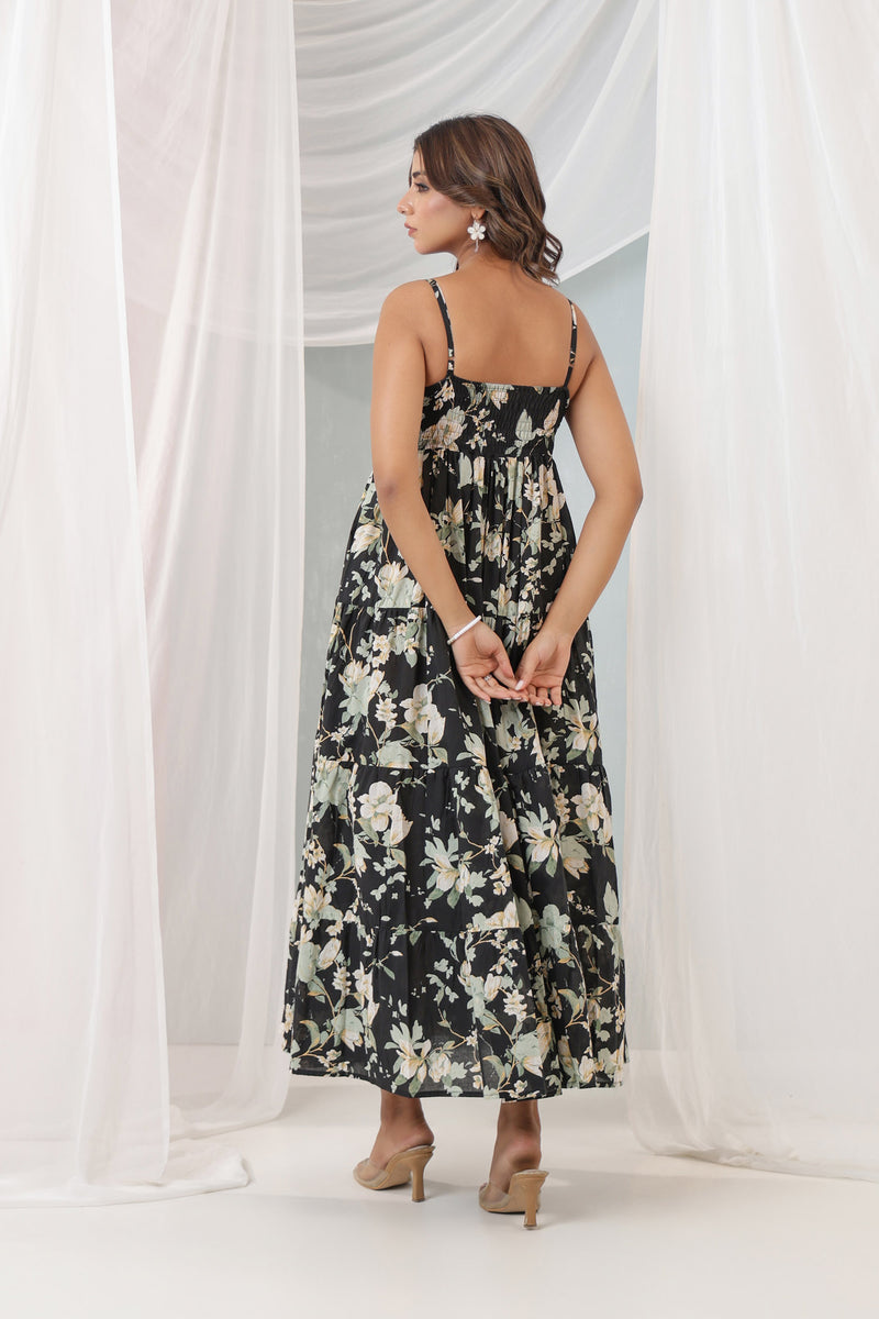 Black Floral FS Dress