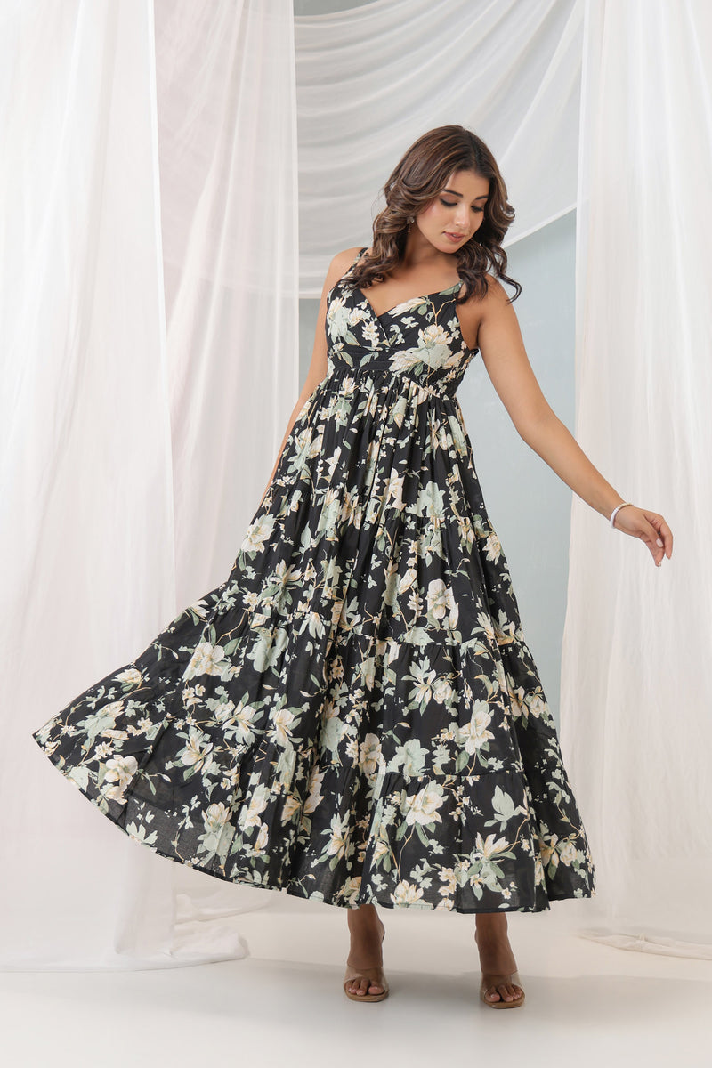 Black Floral FS Dress