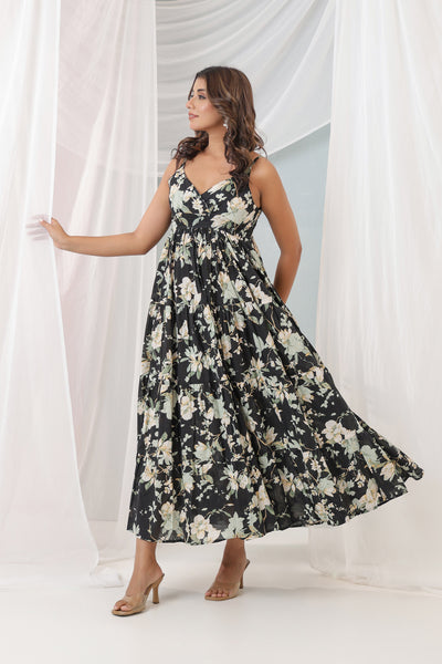 Black Floral FS Dress