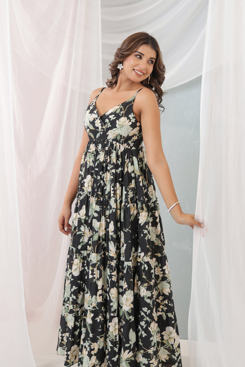 Black Floral FS Dress