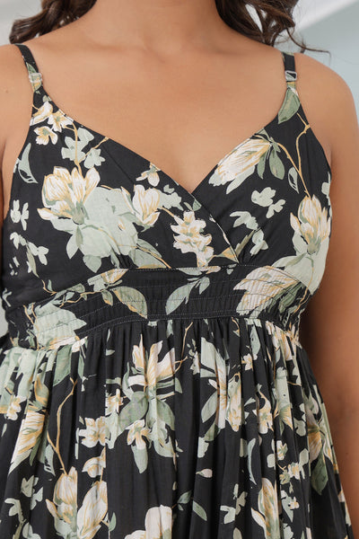 Black Floral FS Dress