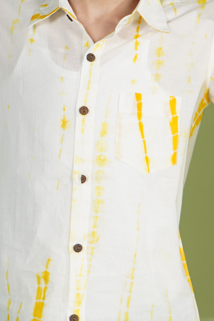 Yellow Shibori Print Shirt