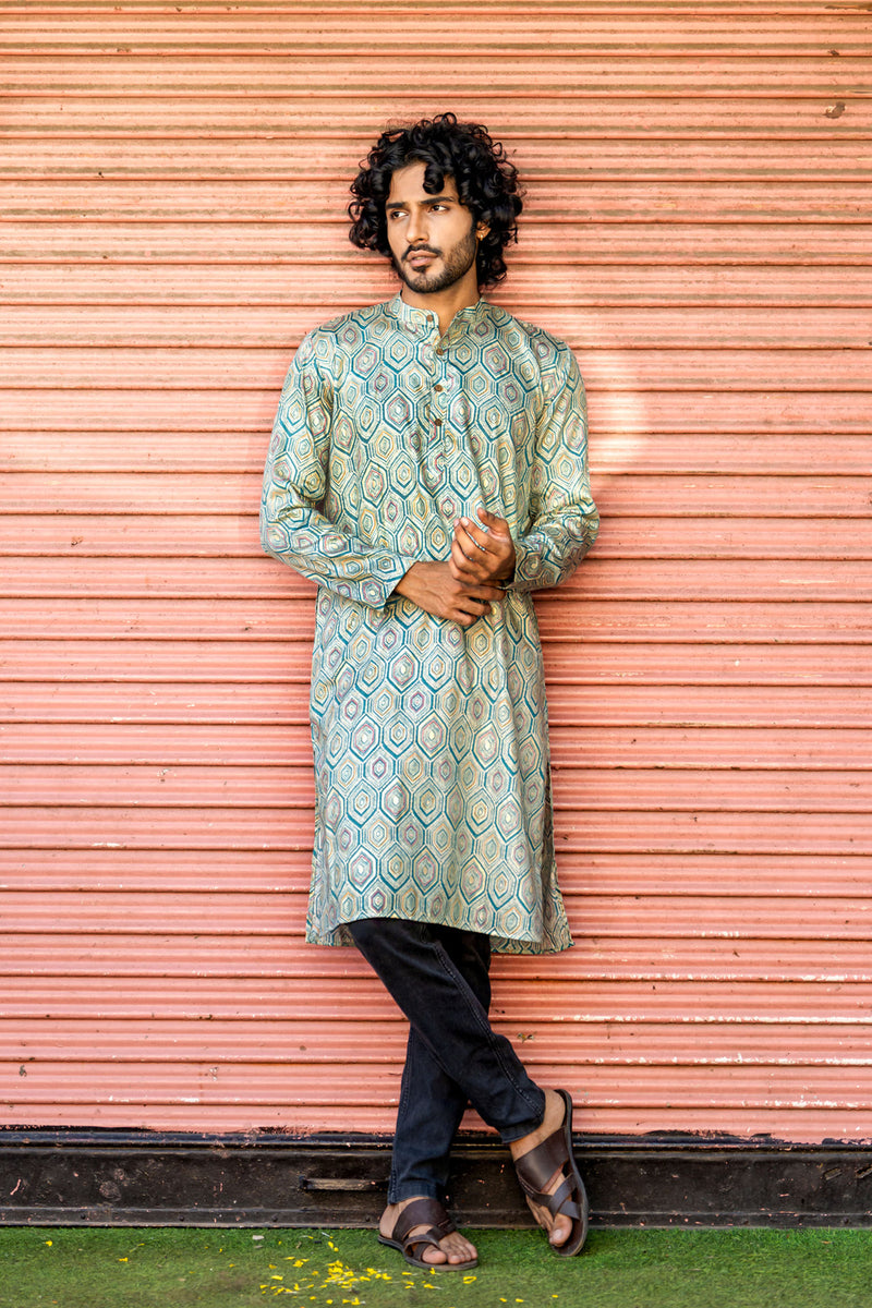 Multi Print Honey Comb Kurta