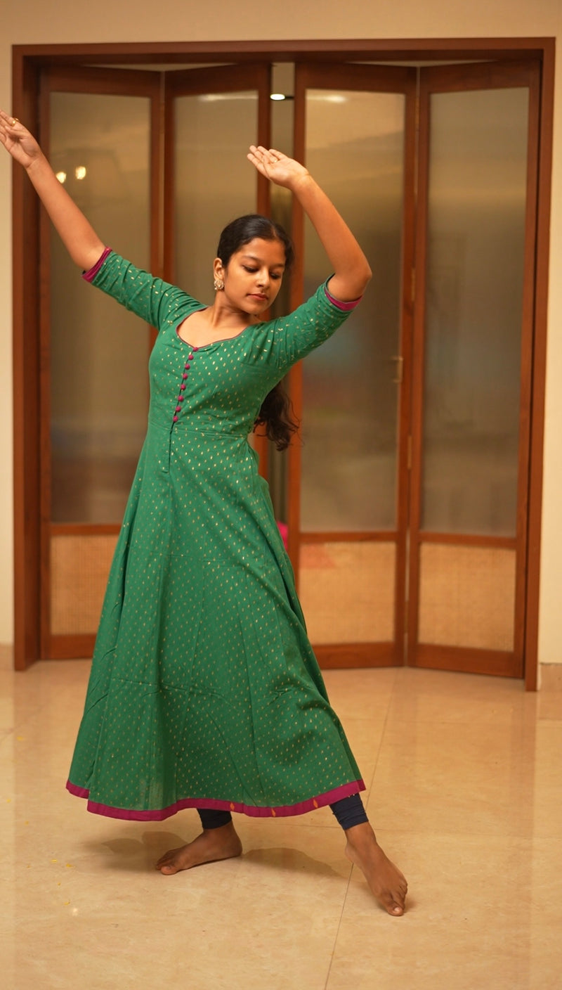 Mrida Green Fit & Flare Maxi Dress