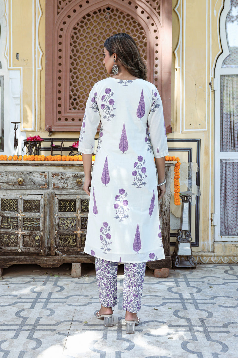 Purple Gulmohar Stripe Kurta Set
