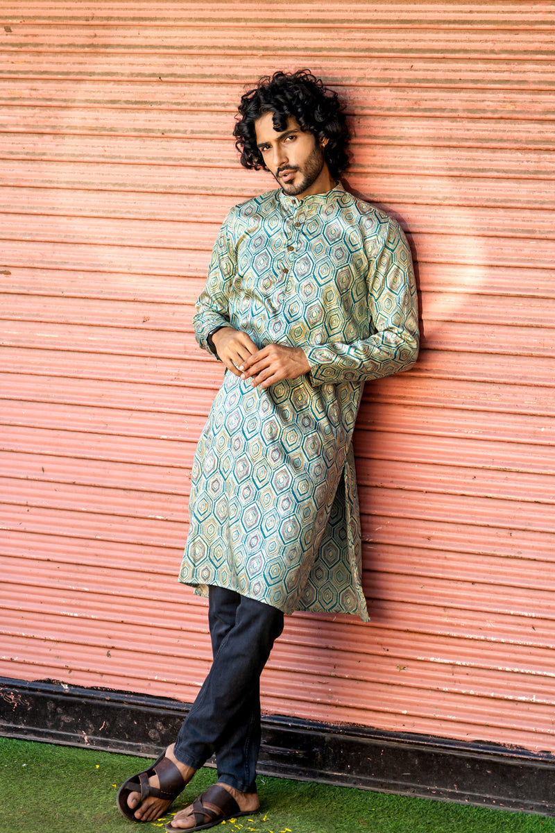 Multi Print Honey Comb Kurta