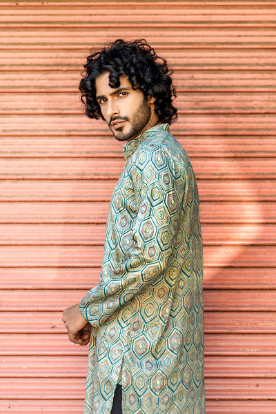 Multi Print Honey Comb Kurta