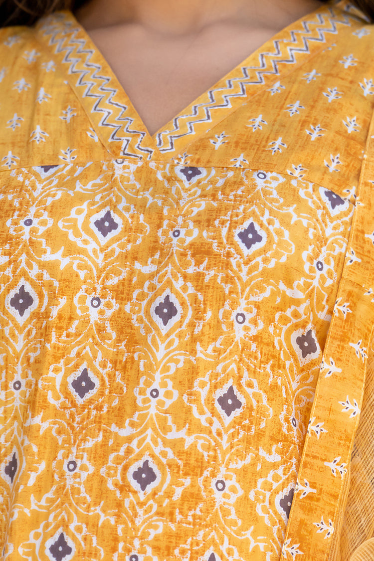 Yellow Buti Persian Kurta Set