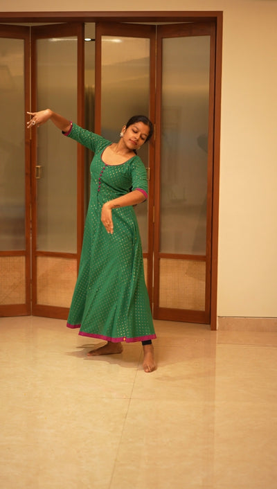 Mrida Green Fit & Flare Maxi Dress